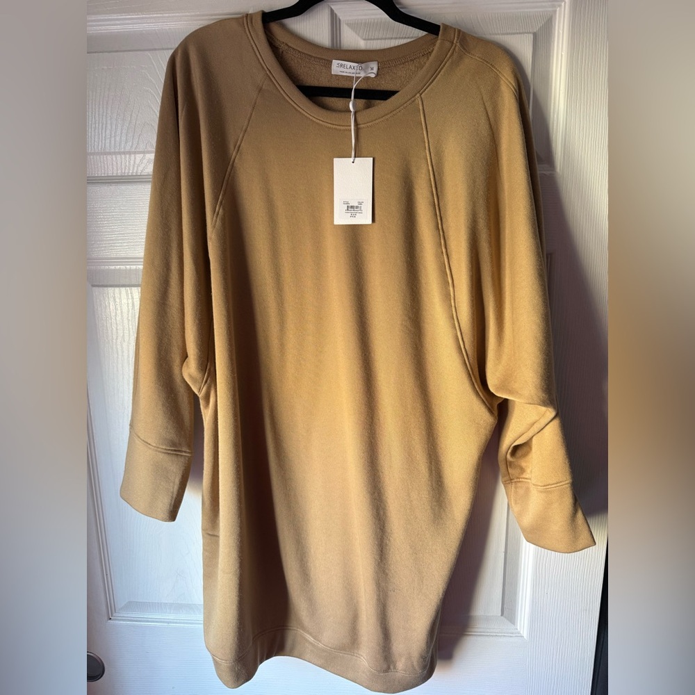 Zara Long Sleeve Camel Dress